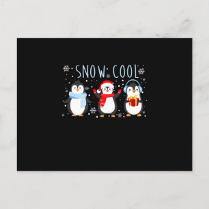 Niedlicher Penguin Schnee Cool Winterweihnachtsfes Ankündigungspostkarte
