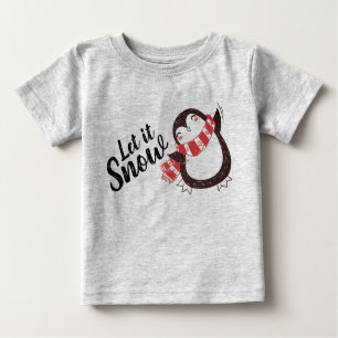 Niedlicher Penguin Schnee Weihnachten Baby T-shirt