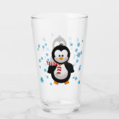 Niedlicher Penguin u. Schneeflocken Glas (Rückseite)