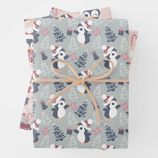 Niedlicher Penguin Weihnachten Geschenkpapier Set (Beispiel)