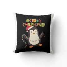 Niedlicher Penguin Weihnachts-Kissen