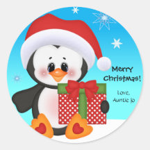 Niedlicher Penguin Weihnachtsgeschenksticker