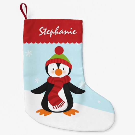 Niedlicher Penguin-WeihnachtsStrumpf Kleiner Weihnachtsstrumpf (Vorderseite)