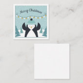 Niedlicher Penguin Winterkunst Frohe Weihnachten Mitteilungskarte (Vorne/Hinten)