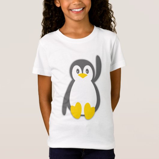 Niedlicher Penguinwellen-Mädchen-T - Shirt (Vorderseite)