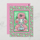 NIEDLICHER PEPPERMINIERPINKPUNKT UND SNOWGLOBE SNO POSTKARTE (Vorne/Hinten)