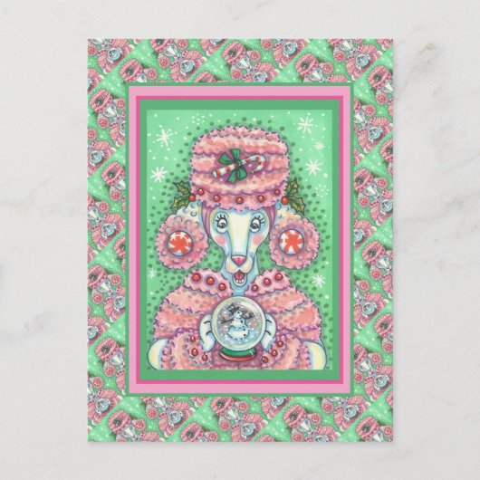 NIEDLICHER PEPPERMINIERPINKPUNKT UND SNOWGLOBE SNO POSTKARTE (Vorderseite)