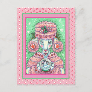 NIEDLICHER PEPPERMINIERPINKPUNKT UND SNOWGLOBE SNO POSTKARTE