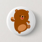 Niedlicher Perky-Cartoon-Bär Button (Vorderseite)