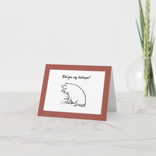 Niedlicher Perky-Schweinefleisch-Cartoon, Farm Ani Karte (Vorderseite)