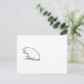 Niedlicher Perky-Schweinefleisch-Cartoon, Farm Ani Postkarte (Stehend Vorderseite)