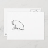 Niedlicher Perky-Schweinefleisch-Cartoon, Farm Ani Postkarte (Vorne/Hinten)