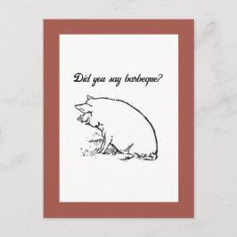 Niedlicher Perky-Schweinefleisch-Cartoon, Farm Ani Postkarte