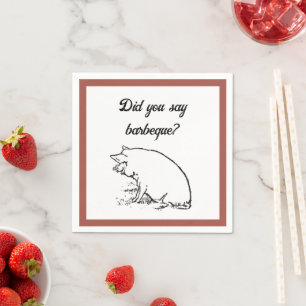 Niedlicher Perky-Schweinefleisch-Cartoon, Farm Ani Serviette