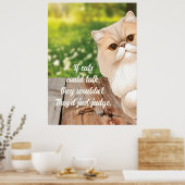 Niedlicher persischer Cat Flüchtige Blick Poster (Küche)
