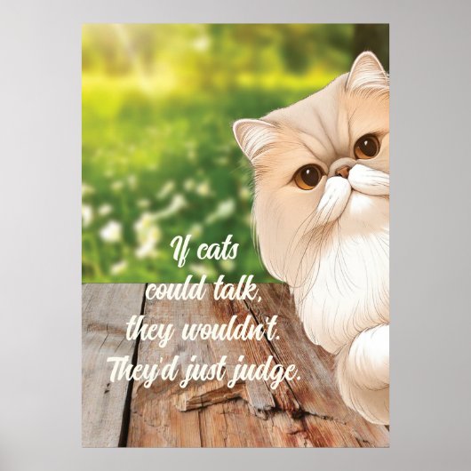 Niedlicher persischer Cat Flüchtige Blick Poster (Vorne)
