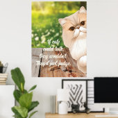 Niedlicher persischer Cat Flüchtige Blick Poster (Heimbüro)