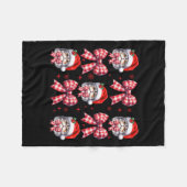 Niedlicher persischer Cat Red Kariert Coquette Bow Fleecedecke (Vorderseite (Horizontal))