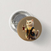 Niedlicher Personal cat Diener, lustiger Diener Ki Button (Vorne & Hinten)