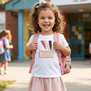 Niedlicher personalisierbarer erster Schultag Kleinkind T-shirt