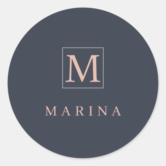 Niedlicher personalisierter Anfangsname Runder Aufkleber (Vorderseite)