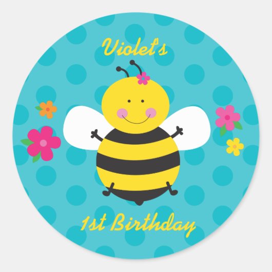 Niedlicher Personalisierter Aufkleber für Geschenk (Vorderseite)