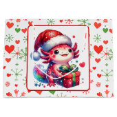 Niedlicher Personalisierter Axolotl Weihnachten Große Geschenktüte (Vorderseite)