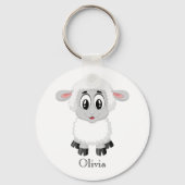 Niedlicher Personalisierter Baby Lamb Schlüsselanh Schlüsselanhänger (Vorderseite)
