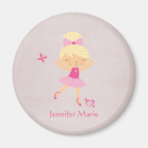 Niedlicher personalisierter Ballerinamagnet des Magnet