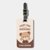 Niedlicher Personalisierter Bärenerlebnistag Gepäckanhänger (Vorderseite vertikal)