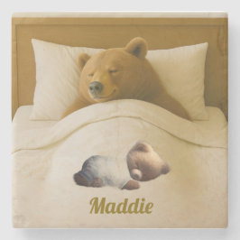 Niedlicher Personalisierter BärensteinUntersetzer Steinuntersetzer