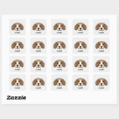 Niedlicher personalisierter Beagle Quadratischer Aufkleber (Blatt)