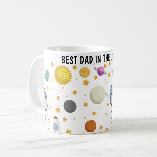 Niedlicher personalisierter bester Vater im Univer Kaffeetasse (Vorderseite Links)