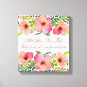 Niedlicher personalisierter Blumenwatercolor Leinwanddruck