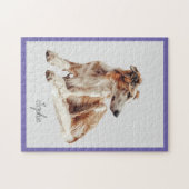 Niedlicher Personalisierter Borzoi Dog Jigsaw Puzz Puzzle (Horizontal)