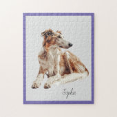 Niedlicher Personalisierter Borzoi Dog Jigsaw Puzz Puzzle (Vertikal)