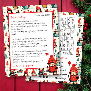 Niedlicher Personalisierter Brief vom Santa   Word