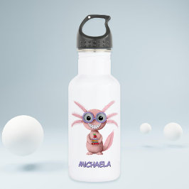 Niedlicher Personalisierter Cartoon Axolotl Edelstahlflasche