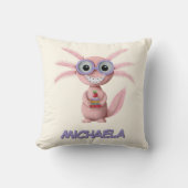 Niedlicher Personalisierter Cartoon Axolotl Kissen (Vorderseite)