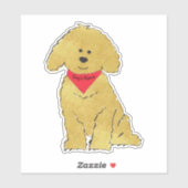 Niedlicher Personalisierter Cartoon Goldendoodle W Aufkleber (Blatt)