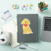 Niedlicher Personalisierter Cartoon Goldendoodle W Aufkleber (iPad Hülle)