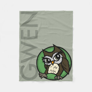 NIEDLICHER PERSONALISIERTER CARTOON OWL FLEECE BLA