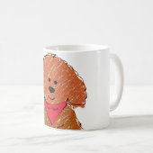 Niedlicher Personalisierter Cartoon Red Doodle Dog Kaffeetasse (VorderseiteRechts)