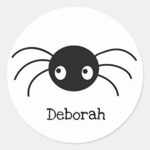 Niedlicher personalisierter Cartoon-Spinne Runder Aufkleber