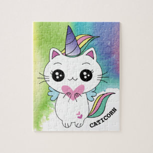 Niedlicher Personalisierter Caticorn Puzzle