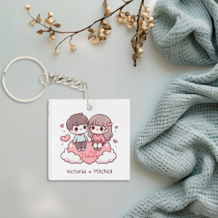Niedlicher Personalisierter Chibi-Stil Sei mein Pa Schlüsselanhänger