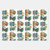 Niedlicher Personalisierter Drache Thema Geburtsta Geschenkpapier Set (Vorderseite)