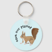 Niedlicher, Personalisierter Eichhörnchen-Schlüsse Schlüsselanhänger (Vorderseite)