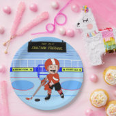 Niedlicher Personalisierter Eishockeystar RW Pappteller (Party)