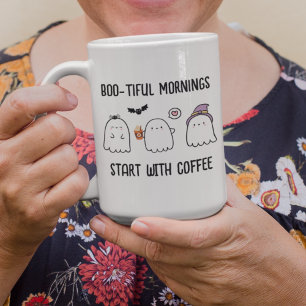 Niedlicher Personalisierter Fall Halloween-Geister Zweifarbige Tasse